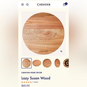 New in box Caravan Acacia Wood lazy Susan